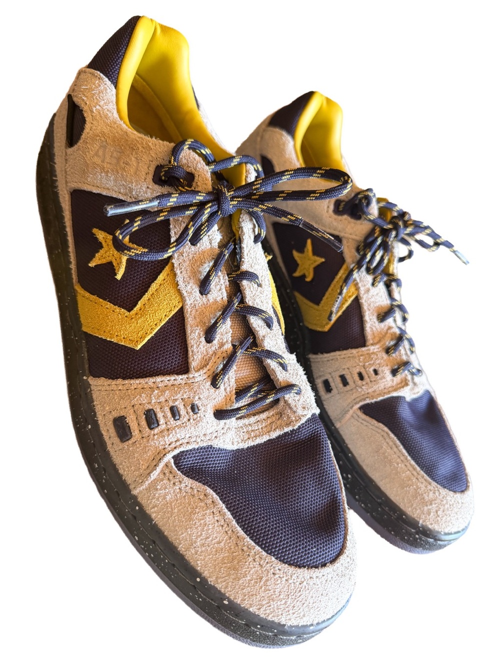Converse CONS AS-1 Pro Suede Cordura Beach Stone Grey Yellow Size 11 Skater EUC - Picture 1 of 9